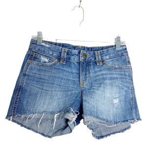 Gap Womens jean shorts sz 0 or 25 cuttoffs distressed zip fly pockets
